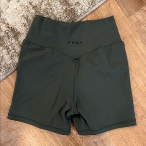 PTula Dark Green High-Waisted Women's Shorts
